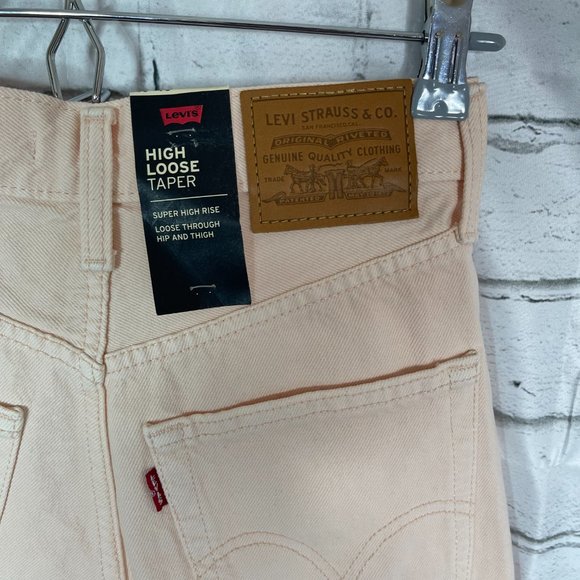 Womens Size 27x30 Levis Premium High Loose Taper Fit Pink High Rise Jeans - Picture 2 of 6